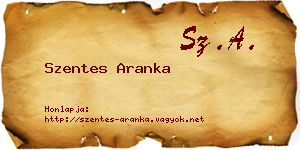 Szentes Aranka névjegykártya